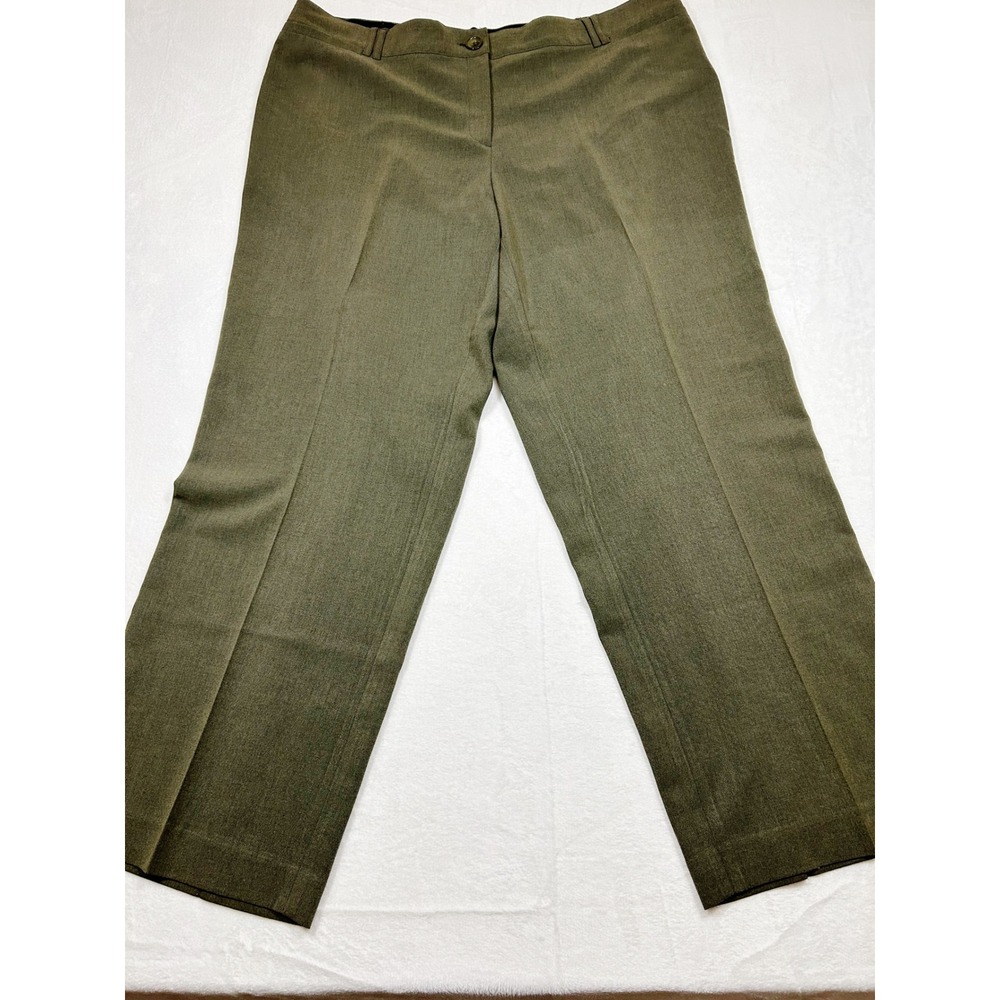 Avenue Slacks 18 Green Stretch Business Casual Workwear Preppy Classic